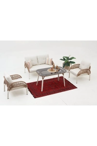 Comfort İp Örgü Bahçe Balkon Oturma Grubu (2+1+1+M)